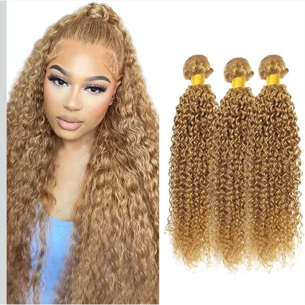 3 Bundles Human Hair 27# Color Jerry Curl 18" 20" 22" Virgin
